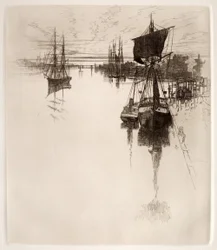 Unterhalb der Chestnut Street Brücke, Philadelphia, 1884