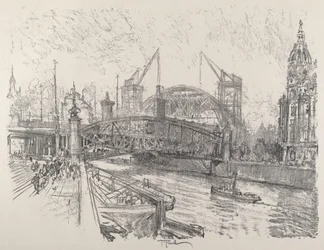 Bau des Friedrichstraßenbahnhofs, 1921