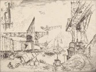 Kräne in Duisburg, 1910