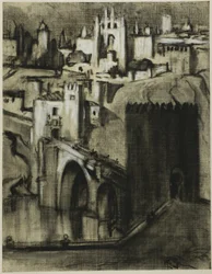 Es sind Palastgassen, die sich um den Hang terrassieren, Toledo
