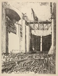 Verlegung des Bodens der Pedro Miguel Schleuse