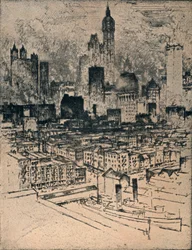 New York von der Brooklyn Bridge, ca. 1908