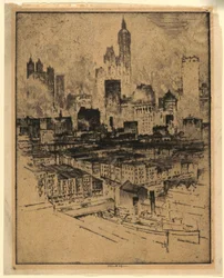 New York von der Brooklyn Bridge