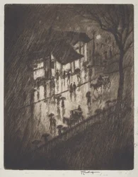 Regnerische Nacht, Charing Cross Geschäfte