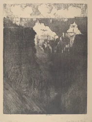 Sonnenuntergang Städte im Canyon, 1912