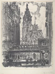 Das Rathaus und die Brücke über die Market Street