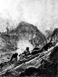 Der Schnitt von Culebra, Platte XIII aus Der Panamakanal von Joseph Pennell, 1912