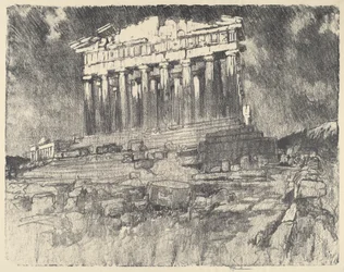 Die Fassade des Parthenon, Sonnenuntergang, 1913