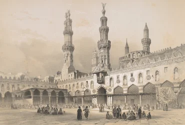 22. Hof der Moschee el Ahzar, in Kairo, 1843
