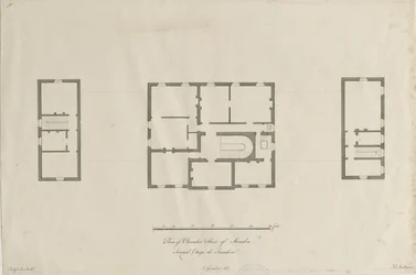 Sandon Hall - Plan des Kammergeschosses: Gravur, undatiert [1769-1771]