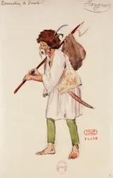 Kostüm für die Figur des Ungarn in der Verdammnis von Faust von Hector Berlioz, Skizze von Joseph Porphyre Pinchon