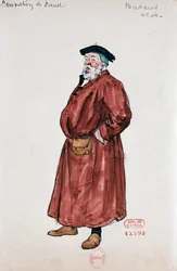Kostüm für Tavernenbesucher in Die Verdammnis des Faust von Hector Berlioz, Entwurf von Joseph Porphyre Pinchon (1871-1953)