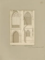 Innenraum der Kathedrale von Lichfield - Chor: Sepiazeichnung, 1819