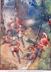 Die Briten stürmten unter Kriegsgeschrei die Bresche