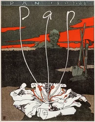 Kunst. Pan, Zeitschrift im Jugendstil. Plakat von Joseph Sattler, Deutschland, um 1895