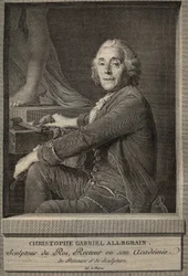 Porträt von Christophe-Gabriel Allegrain (1710-1795), französischer Bildhauer - Gravur nach dem Gemälde von Joseph-Siffrein Duplessis