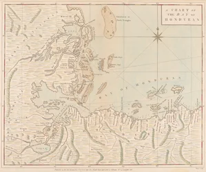 Karte der Bucht von Honduras