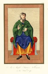 Angelsächsischer Edelmann in seiner Staatskleidung, 8. Jahrhundert