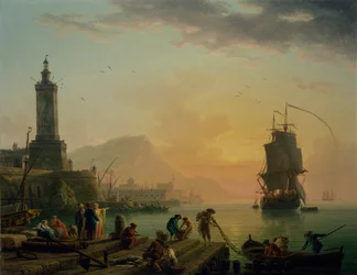 Eine Ruhe in einem Mittelmeerhafen