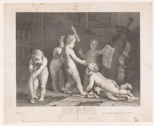 Fünf musizierende Kinder