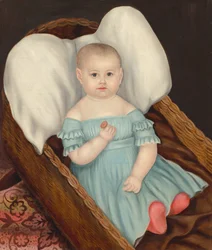 Baby im Weidenkorb