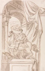 Eine Studie der Statue von Agostino Cornacchini von Karl dem Großen, Petersdom, Rom