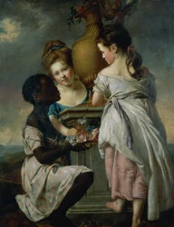 Ein Gespräch zwischen Mädchen oder Zwei Mädchen mit ihrem Schwarzen Dienstmädchen, 1770