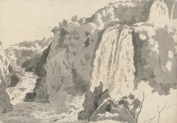 Felsige Landschaft mit Wasserfällen