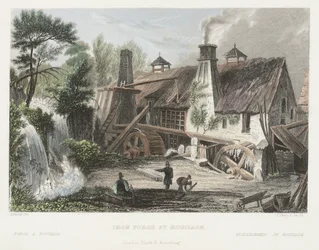 Eisenschmiede in Rouillon, graviert von J. Shury