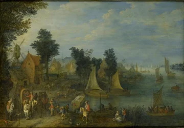 Dorf am Flussufer