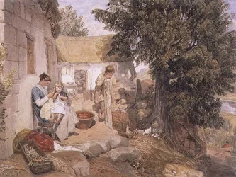 Häuser in der Nähe von Symonds Yat mit Landfiguren