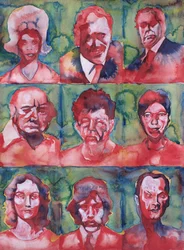 Neun ausdrucksstarke Gesichter