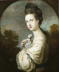 Porträt von Miss Juliet Langton stehend, halbe Länge, 1764