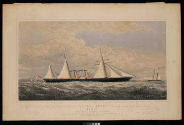 An Messrs Dent & Co aus China, dieser Druck des Dampfschiffs Ly-Ee-Moon, Norman Hill, Esqr Kommandant... gebaut von der Thames Iron Works and Shipbuilding Company, Blackwall..., ca. 1860