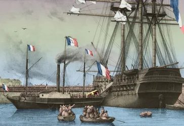 Ankunft des Sarges von Napoleon in Cherbourg