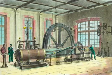 Maschine mit dem Corliss-System