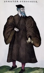 Genueser Senator, Gravur aus Habitus praecipuorum popularum