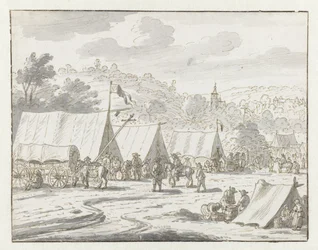 Ansicht eines Lagers der Armee von Wilhelm III. nahe Lembeek, Flämisch-Brabant