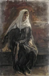 Sitzende Frau