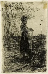 Mädchen mit Spaten