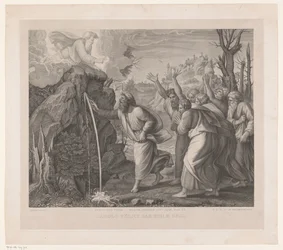 Moses schlägt Wasser aus den Felsen