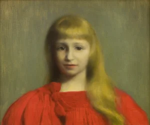 Kleines Mädchen im roten Kleid