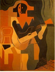 Harlekin mit Gitarre