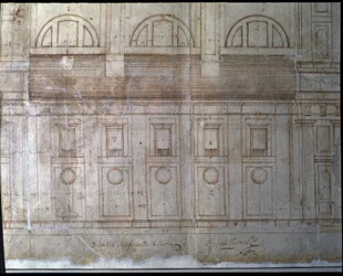 Außenansicht der Fassade der Kathedrale von Valladolid auf dem Platz Santa María (Zeichnung)