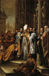 St. Ambrosius erlässt Kaiser Theodosius