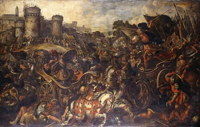 Achilles konfrontiert Hector vor Troja