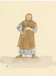 Ein mittelalterlicher Verwalter, der für den Haushalt und das Anwesen eines Lords verantwortlich war, 2004