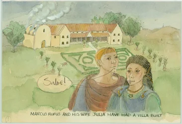 Marcus und Julia mit ihrer neu gebauten Villa, 2003