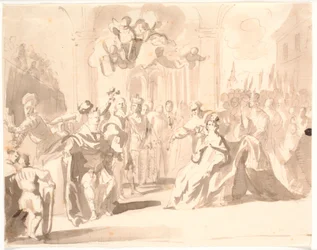 Herzog Friedrich III. von Gottorp mit Gemahlin als Gründer von vier königlichen und fürstlichen Häusern