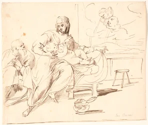 Interieur mit der Heiligen Familie